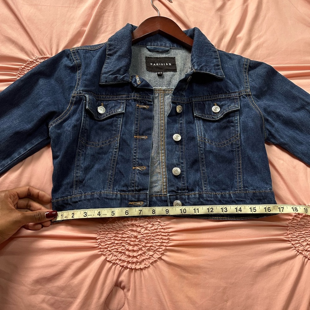 Parisian Cropped Dark Denim Jacket - Picture 5 of 8